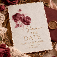 Vintage Burgundy Rose Wedding Collection