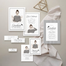 Classic Framed Elegant Script Photo Graduate