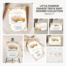 Little Orange Pumpkin Truck Baby Shower Collection