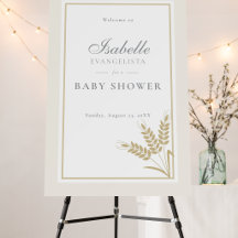 Elegant Warm Linen Wheat Baby Shower