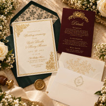 Luxury Regency Vintage Real Gold Foil Wedding