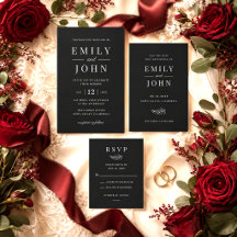 Elegant Minimalist Black and White Wedding Suite