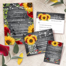 Rustic Sunflower Rose Wedding and Party Suite