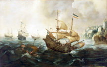 Vintage sailing vessel can coolers