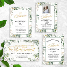 Elegant Greenery Let's Celebrate Retirement Party
