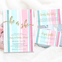 He or She Pink and Blue Gender Reveal Collection