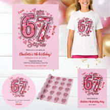 Six Seven 67 Meme Girls 7th Birthday 