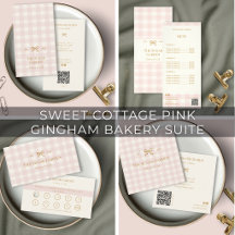 Sweet Cottage Pink Gingham Bakery Branding Suite