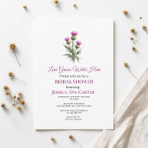 Thistle Purple Floral Wildflower Bridal Shower