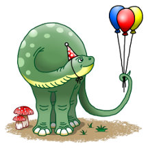 Dinosaur holding Balloons Birthday Party Supplies