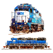 EMD GP38-2 - Distressed Watercolor Style