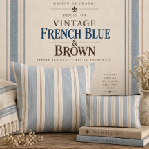 Vintage French Blue & Brown