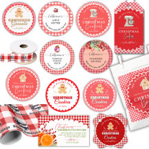 Red Gingham Christmas Holiday Business Bundle