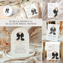 Elegant Black Bow & Pearls Bridal Shower 
