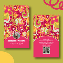 Groovy 60s 70s Floral Swirls Business Collection