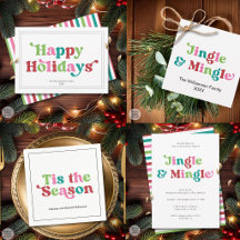 Retro Bright Colorful Whimsical Christmas