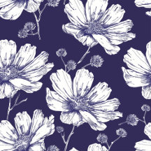 White Flowers with Blue Bacground