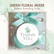 Natural Green Floral Mixer Bakery Branding Suite