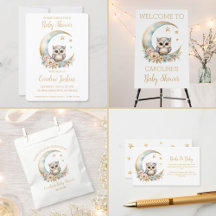 Cute Watercolor Owl Baby Shower Theme