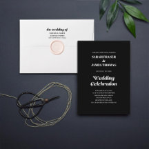 Bold Calligraphy Black & White Wedding