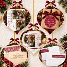 Happy Holidays Burgundy Champagne Beige
