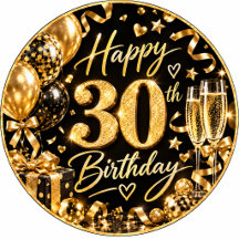 30th Birthday Black and Gold themed