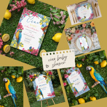 Ciao Baby Italian Blue Tile Lemons Baby Shower