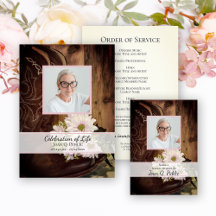 Pink Daisies Cowboy Boots Western Funeral Memorial