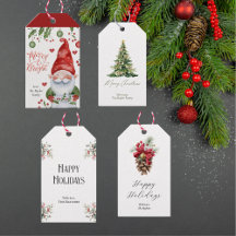 Minimalist Elegant Watercolor Holiday Gift Tags