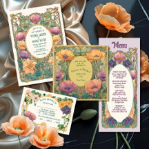 Art Nouveau Themed Wedding Bridal Party