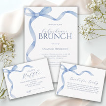 Blue Bow Ribbon Baby Shower Collection