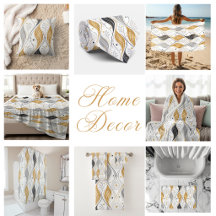 Luxury Gold Silver Black Art Deco Abstract Pattern