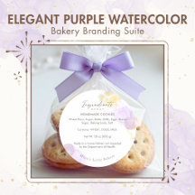 Elegant Purple Watercolor Bakery Branding Suite