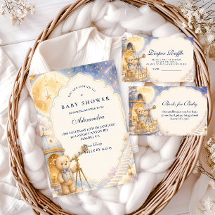 Serviette En Papier Fête de Bébé Ours Lunaire Étoilé Fantaisiste