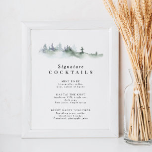 Carte Élégant bois rustique Mariage vert