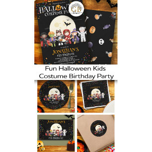 Sticker Carré Amusants Costume d'Halloween Enfants Anniversaire 