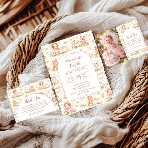 Carte De Remerciements Anniversaire de fée fantaisiste rose