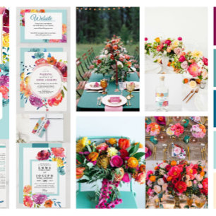 Invitation Bright Été coloré horizontal Mariage floral