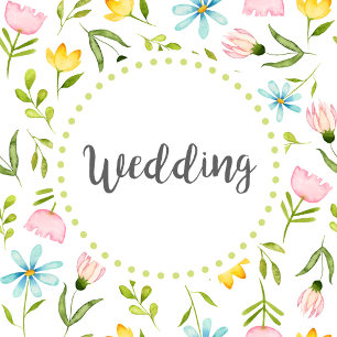 Invitation Mariage de coloration de ressort d'aquarelle en fl