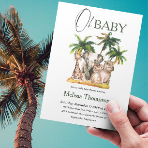 Invitation C'est un Baby shower tropical animal sauvage Safar