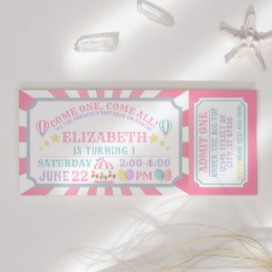 T-shirt Chemise d'anniversaire Pastel Pink Tente Circus