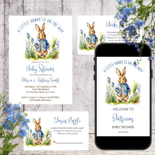 Invitation Baby shower de petit garçon Peter lapin