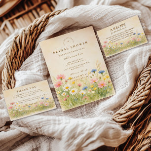 Invitation Fête de mariage champêtre avec des fleurs sauvages