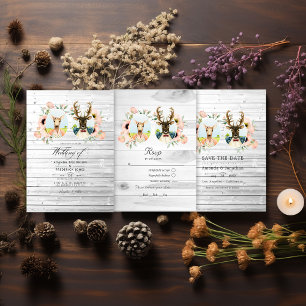 Invitation Whimsical Rustic Woodland Forest Mariage de cerfs