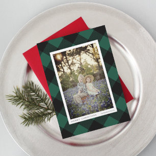 Carte Vacances photo du chèque de bison blanc et noir