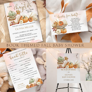 Invitation Thème du livre Baby shower d'automne Invitation, C