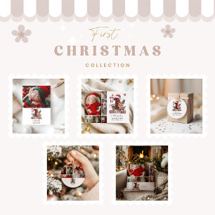 Cartes Pour Fêtes Annuelles Photo Plaid Reindeer Premier Noël