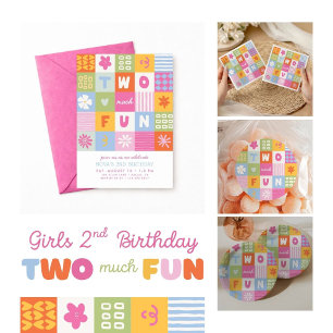 Invitation Deux Fois Plus Amusant Anniversaire Fille 2 Ans Co