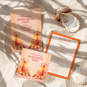 Invitation Fête de Bachelorette Tequila Sunrise à Miami Week-