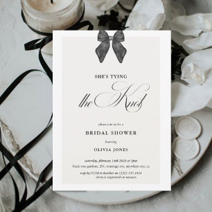 Invitation Chic 'She's Tying the Knot Black Bow Fête des mari